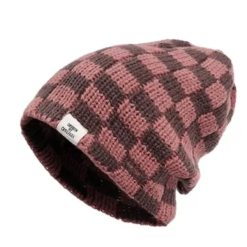 Stylish Plaid Women's Beanie for Winter Warmth
