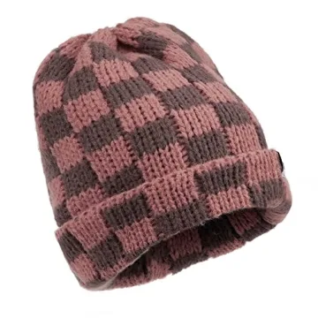 Stylish Plaid Women's Beanie for Winter Warmth