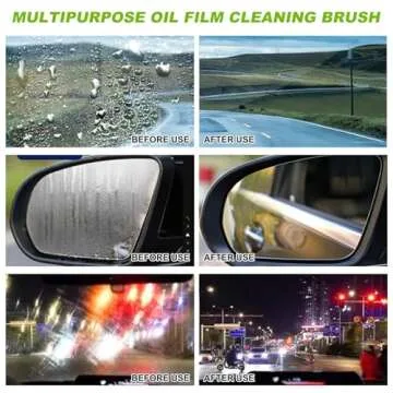 Upgrade Automotive Oil Film Cleaning Brush, 2025 New 2.0 Green Oil Film Wipe, Car Glass Oil Film Cleaner for Windshield, Oil Film Cleaning Brush, Glass Oil Film Remover, Improves Clarity(2Pcs)