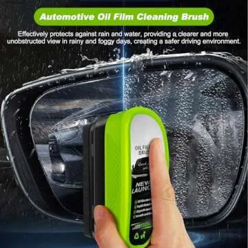 Upgrade Automotive Oil Film Cleaning Brush, 2025 New 2.0 Green Oil Film Wipe, Car Glass Oil Film Cleaner for Windshield, Oil Film Cleaning Brush, Glass Oil Film Remover, Improves Clarity(2Pcs)