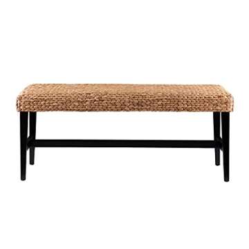 SEI Furniture Bench, Black, Natural