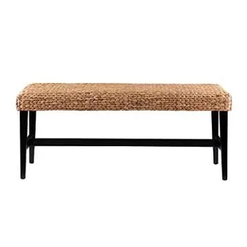 SEI Furniture Bench, Black, Natural