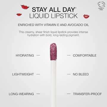 stila Stay All Day Liquid Lipstick, Sheer Matte Finish Long-Lasting Color Wear, No Transfer or Bleed Lightweight, Hydrating with vitamin E & Avocado Oil for Soft Lips 0.10 Fl. Oz., Sheer Azalea