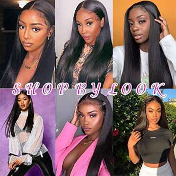 Nvnvdij U Part Wigs Human Hair Wigs For Black Women Brazilian Straight Human Hair Wigs 180% Density Glueless Natural Color U-part Wigs (26inch)
