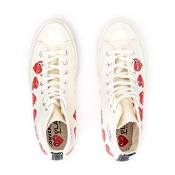 Converse Chuck 70 CDG Hi Sneakers - White/High Risk Red