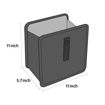 KMMOTORS Foldable Hanging Car Trash Can, Trash Bag, Trash bin, Vegan Leather and Oxford Clothes Car Organizer, Cute car Gadgets (Large, Black)