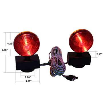 MaxxHaul 80778 Magnetic Towing Light Kit (Dual Sided for RV, Boat, Trailer and More DOT Approved)