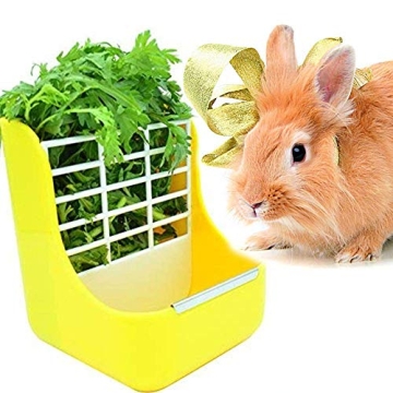 zswell Hay Food Bin Feeder, Hay and Food Feeder Bowls Manger Rack for Rabbit Guinea Pig Chinchilla a...