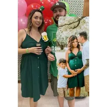 VOTEPRETTY Women's Summer Dresses Sundresses Beach Clothes Outfit Vacation 2024 V Party Graduation Homecoming Casual Tropical Prom Bride Shower Plus Size Resort Wear Hawaiian Spring Cruise Green