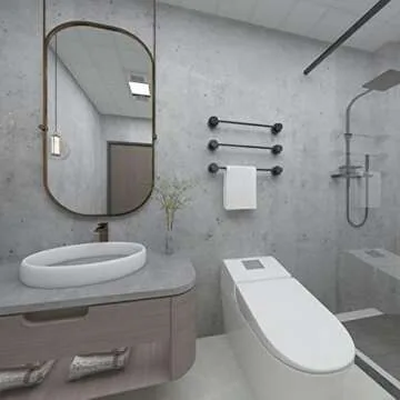 24"×354" 3D Wide Concrete Wallpaper Peel and Stick Light Grey Concrete Cement Contact Paper Vinyl Wrap Stained Matte Texture Self Adhesive Wall Sticker Paper for Countertops Bedroom Garage Coffee Room