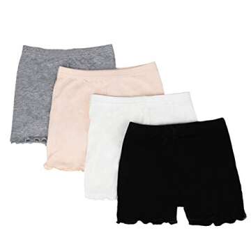 FreeNFond Girls Shorts Under Dress Dance Bike Shorts for Playground Gym Sports (6T-7T)