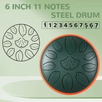 TUOKING 6-Inch Steel Tongue Drum in C Key - Ideal Gift for Music Lovers and Meditation