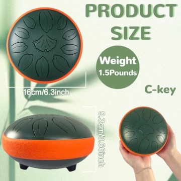 TUOKING 6 Inch Steel Tongue Drum - Stress Relief Music Maker