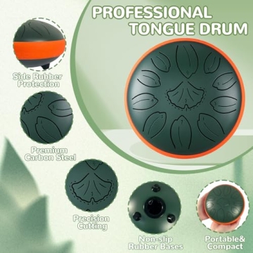 TUOKING 6 Inch Steel Tongue Drum - Stress Relief Music Maker
