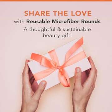 Reusable Makeup Remover Pads - 5 Large Premium Quality Microfiber Cloths for Makeup Removal, Ultra Soft & Durable, Gentle Cleansing Rounds for Face for All Skin Types, Includes Washable Bag