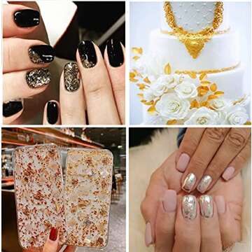 Rose Gold Schabin Flakes, 10g Copper Metallic Foil Flakes ，for Nail Art, Painting, Crafts, Slime and Resin Jewelry Making ， DIY Crafts，Resin Jewelry Making