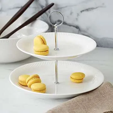 Lenox Profile 2-Tiered Server - Elegant Porcelain Serveware