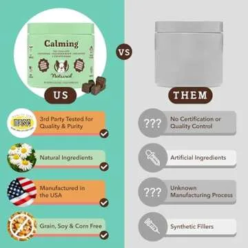 Natural Dog Company Calming Chews for Dogs 90 cnt, Peanut Butter & Bacon Flavor, Calming Dog treats with Melatonin for Dogs Promotes Relaxation & Composure for Daily Stress, Supports Balanced Behavior