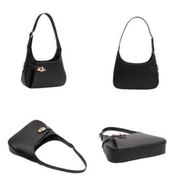 Shoulder Bag for Women Small Black Purse Mini Handbags PU Leather Underarm Bag - Present for Christmas, Birthday and Valentine