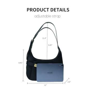 Shoulder Bag for Women Small Black Purse Mini Handbags PU Leather Underarm Bag - Present for Christmas, Birthday and Valentine