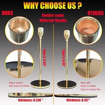 Gold Candlestick Holders - Set of 5 for Taper Candles Gold Candle Holder for Halloween Christmas Wedding Dining Home Decoration with Iron Plate Candle Holder