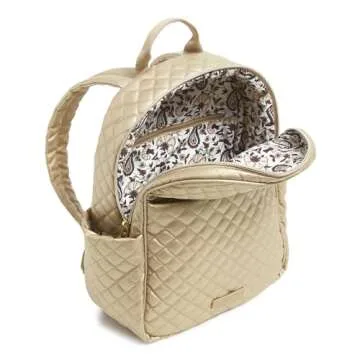 Stylish Vera Bradley Small Backpack in Champagne Gold Pearl