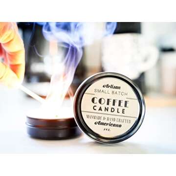 Small Birthday Gifts Men Women or coworkers - Handmade Coffee Candle and Lip Balm Gift Set for Dad brother husband small gift under 15 dollars