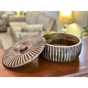 Handcrafted Wooden Mexican Tortilla Warmer Basket Indian Chapati Roti Bread Holder Box Pancake Keepe...