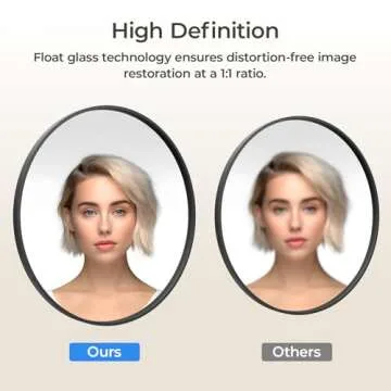 USHOWER 36" Black Round Wall Mirror - Metal Frame Circle Mirror for Bathroom, Bedroom, Living Room, and Entryway Decor