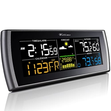 Wittime 2101 Weather Stations Wireless Indoor Outdoor Thermometer Temperature Humidity Monitor with ...