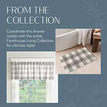 Elrene Buffalo-Check Shower Curtain - Stylish Farmhouse Decor