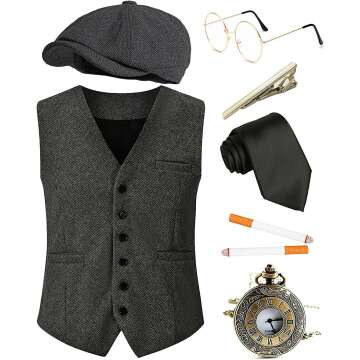 Halloween 1920s Mens Costume Accessories Set for Great Gatsby