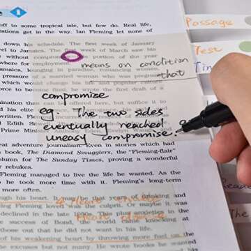 BAYTORY 700 Sheets Transparent Sticky Notes, Clear Waterproof 3 x 3 inch See Through Memo Pad, Self-Adhesive Translucent Writable Index Tabs for Annotating Books, Office & School Study Supplies