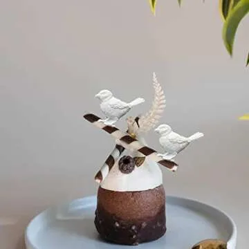 Sijiangmold Bird Silicone Molds Owls Tree Branch Fondant Mold Flower Leaves Silicone Molds For Cake Decorating Candy Chocolate Gum Paste Crafting Polymer Clay Set Of 4