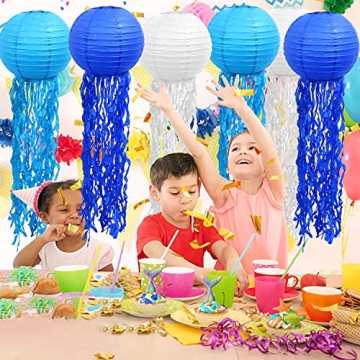 Blue Hanging Jellyfish Lanterns for Underwater Parties