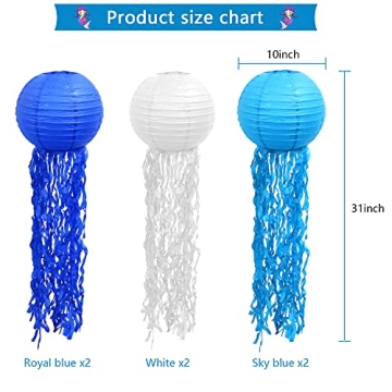 Blue Hanging Jellyfish Lanterns for Underwater Parties