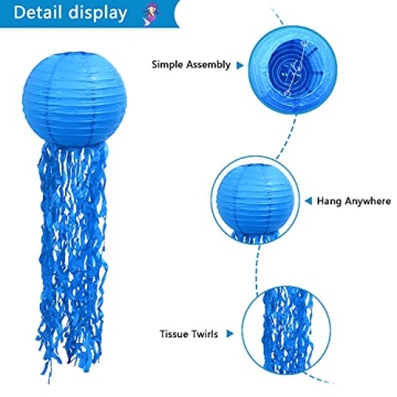 Blue Hanging Jellyfish Lanterns for Underwater Parties