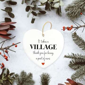 Heartfelt Appreciation Gift: It Takes A Village Ceramic Ornament