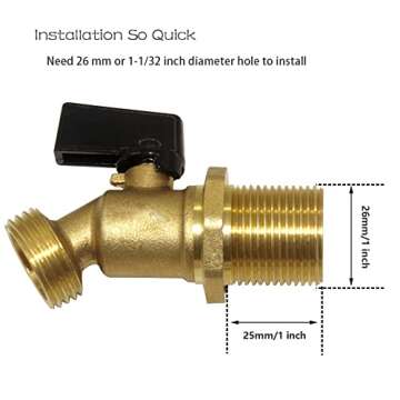 Hooshing Brass Rain Barrel Spigot - Heavy-Duty Water Flow Solution