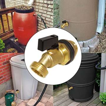 Hooshing Brass Rain Barrel Spigot for Efficient Water Flow