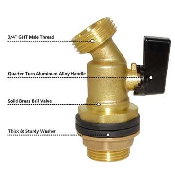 Hooshing Brass Rain Barrel Spigot for Efficient Water Flow