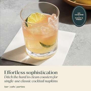 200 Linen-Feel Beverage Napkins - Disposable Cocktail Napkins - Soft & Absorbant Elelgant Paper Napkins For Bar, Café, Restaurant Or Event