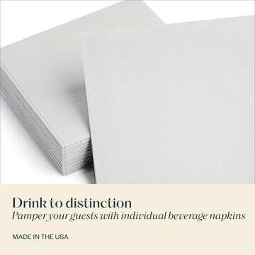 200 Linen-Feel Beverage Napkins - Disposable Cocktail Napkins - Soft & Absorbant Elelgant Paper Napkins For Bar, Café, Restaurant Or Event