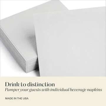 200 Linen-Feel Beverage Napkins - Disposable Cocktail Napkins - Soft & Absorbant Elelgant Paper Napkins For Bar, Café, Restaurant Or Event