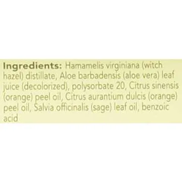 Bretanna Witch Hazel Face and BodyToner Citrus Sage, Infused Essential Oil of Aloe and Sage 8.75 fl oz