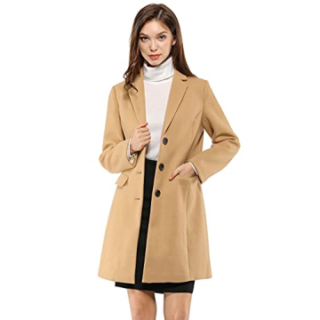 Allegra K Women's Stylish Peacoat for Winter Cold