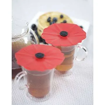 Charles Viancin Poppy Drink Cover Set of 2 - Colorful & Functional