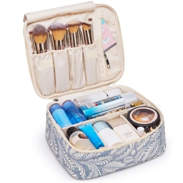 Narwey Portable Makeup Bag with Brush Storage, Stylish Organizer