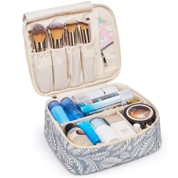 Narwey Portable Makeup Bag with Brush Storage, Stylish Organizer