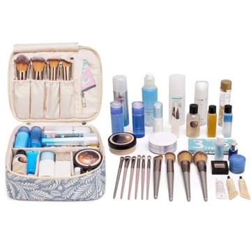Narwey Portable Makeup Bag with Brush Storage, Stylish Organizer